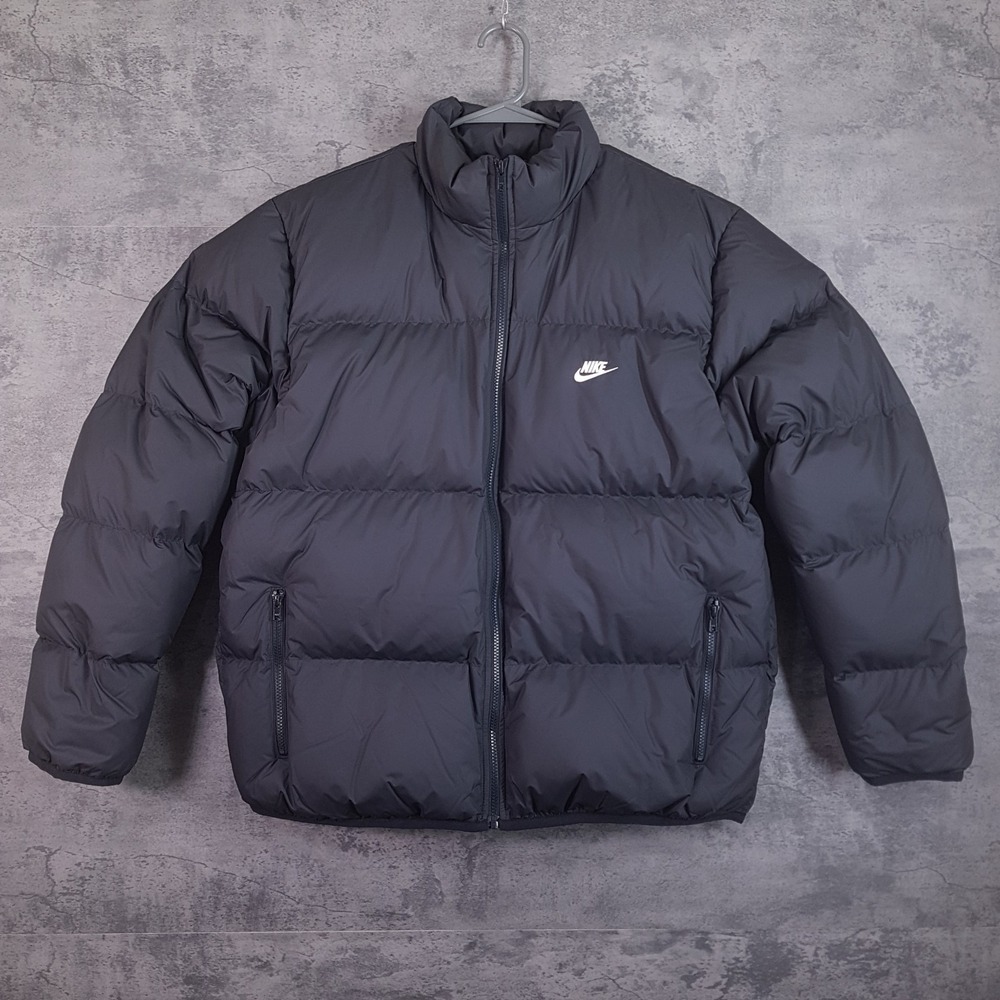 NIKE Sportswear Club Therma-FIT 650 Down Fill Puffer Jacket Mens LARGE Black